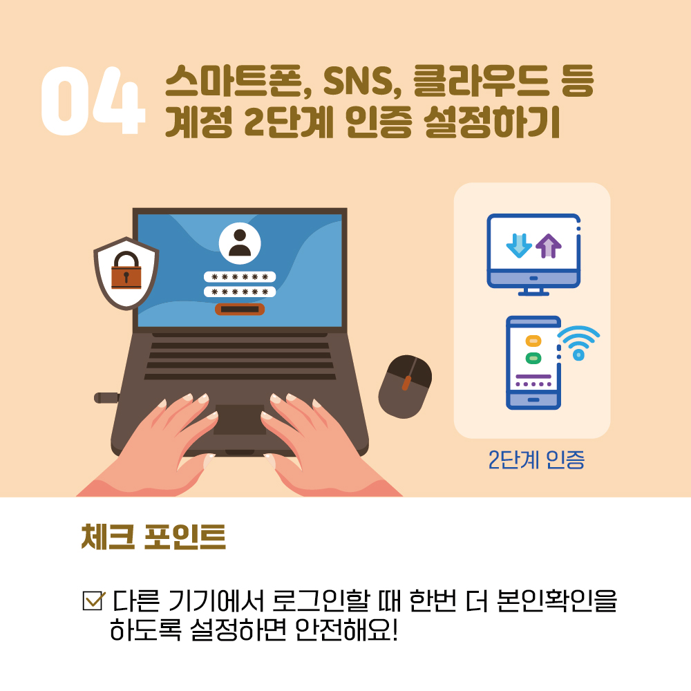 04. 스마트폰, SNS, 클라우드 등 계정 2단계 인증 설정하기