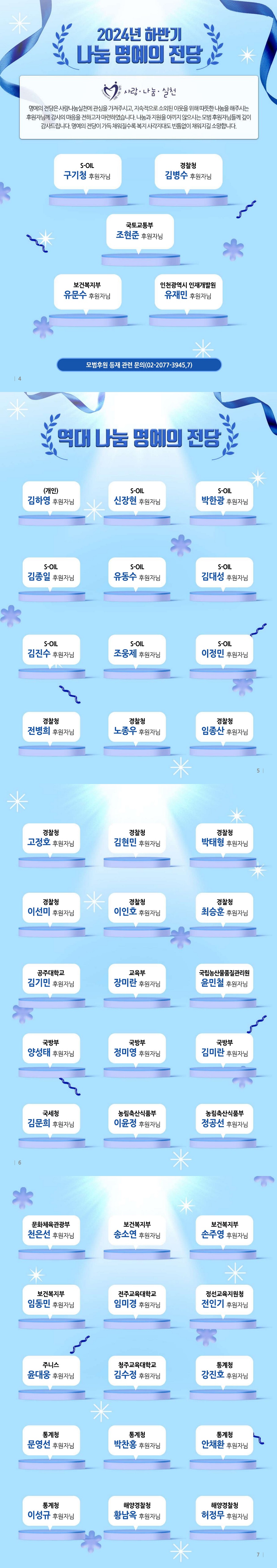 사랑나눔실천 명예의 전당 등급조회하기