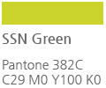 SSN Green - Pantone 382C C29 M0 Y100 K0